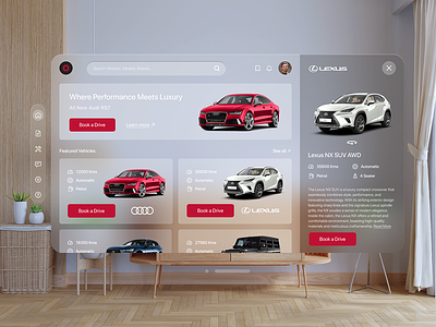 Spatial Design Concept | UI/UX Web app app app flow cars cars app spatial design ui user interface vision pro web app