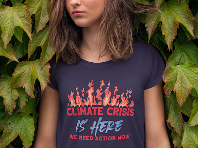 Climate Crisis design lettering print t shirt typography