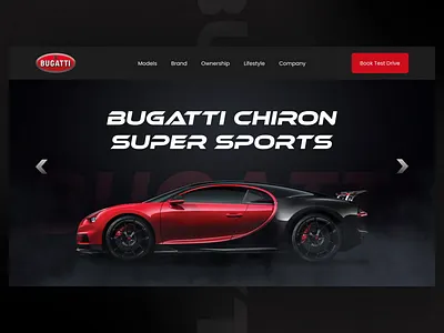UI Animation | Bugatti hero section animation hero section interaction design landing page motion graphics ui ui animation ux visual design web design website