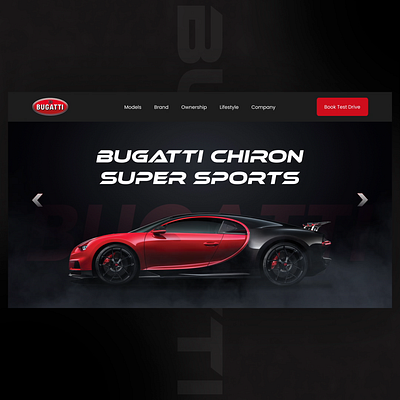 UI Animation | Bugatti hero section animation hero section interaction design landing page motion graphics ui ui animation ux visual design web design website