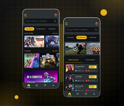 Gaming mobile app concept | UI/UX animation game gaming gaming app interaction design mobile app mobile ui ui ux visual design