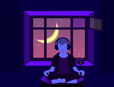 Meditation Under the Moonlit Sky breathe