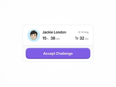 Challenge Card accept app card challenge daily duel game mobile notification routine running sport ui