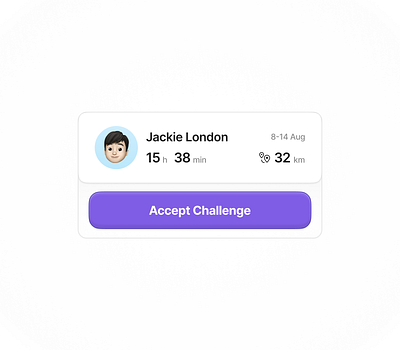Challenge Card accept app card challenge daily duel game mobile notification routine running sport ui