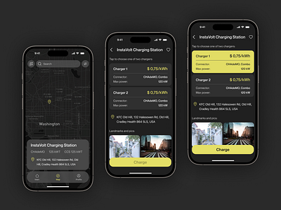Mobile App UI design for electric cars charging station design ios mob mobile app ui ux