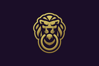 Golden Lion Logo graphic design king lion logo royal symbol