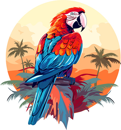 Parrot graphic design illustration vector