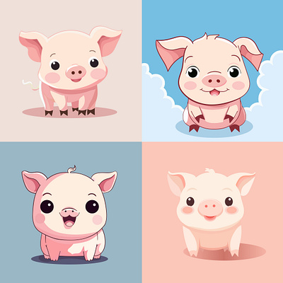 Piglets graphic design illustration vector