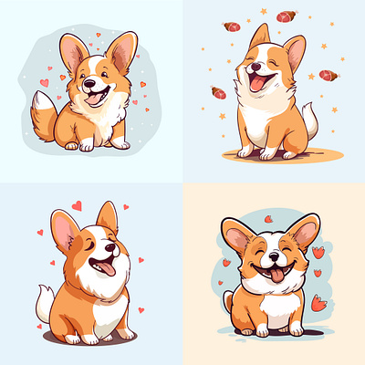 Vector illustrations with Corgi design graphic design illustration vector