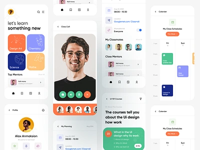 E-learning Mobile App UI kit activity course course app courses e learning education education app education startup learning learning app mobile mobile app online course schedule student study studying to do udemy ui