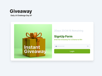 Giveaway (Daily UI Challenge Day 97) daily ui daily ui dailyui design ui uiux ux