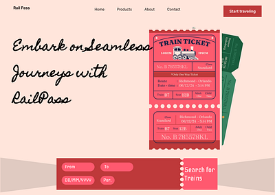 Train ticket shopping website(Rail Pass)🚂🚅 branding clean dailyui design minimal typography ui ux web web design website