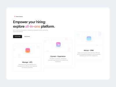 Hirex: Features Section ✨ [WIP] animation branding card design features figma gradient icon landing page saas ui user experience user interface ux website