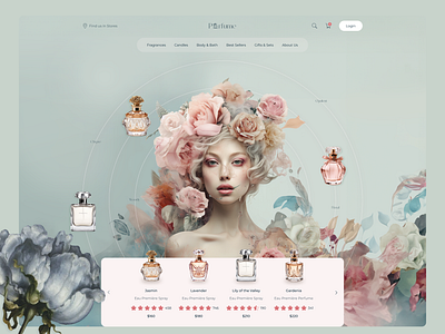 Landing Page for Perfume Shop ai dark theme design elegant figma fragrance gestalt graphic design interface midjourney perfume photoshop ui ux web design website