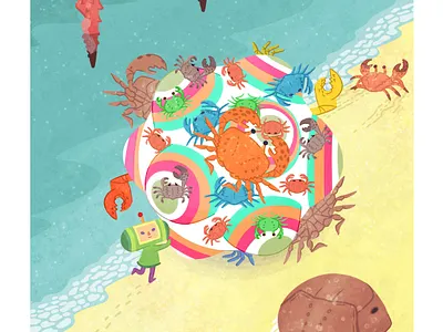 Crab Katamari cute illustration katamari katamari damacy photoshop ps1 ps1 games texture
