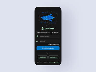 AstroBites - AI generated App ai app artificial intelligence design graphic design mobile ui ux