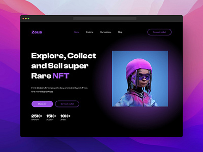 NFT landing page design nft ui web design