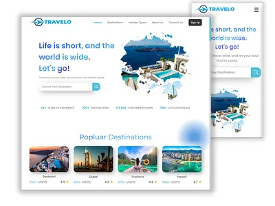 Modern Travel Agency Website agency agency website animation business design development graphic design travel travel agency travel website ui ux web web design web development website