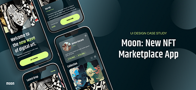 Moon: NFT Marketplace App Case Study app design graphic design nft app ui ui design ux