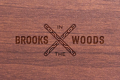 Brooks in the Woods - Logo Design badge branding design icon identity illustration logo minimal simple
