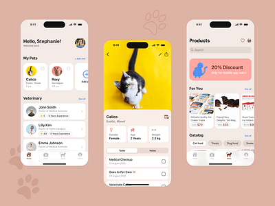 Mobile App for Pet Owners app design ui kit design ios mobile ui vet app