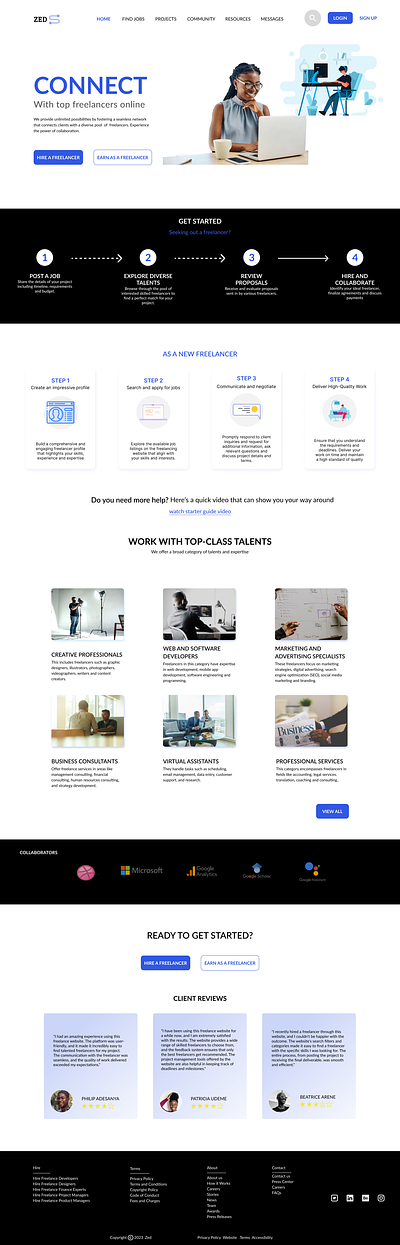 Freelancer website design design freelance freelancer website home page landing page ui uiux user experience
