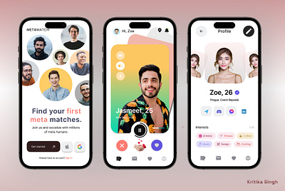 Dating App for iOS - Mobile app app design dating app figma ui uiux design