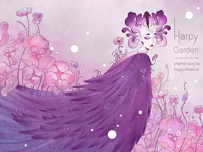 Harpy Garden Comic angryalbatros character comic digital art harpy illustration lineart procreate