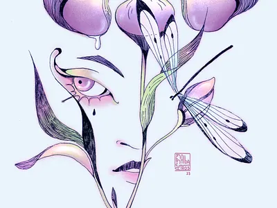 Iris portret angryalbatros character chracterdesign digital art illustration lineart procreate