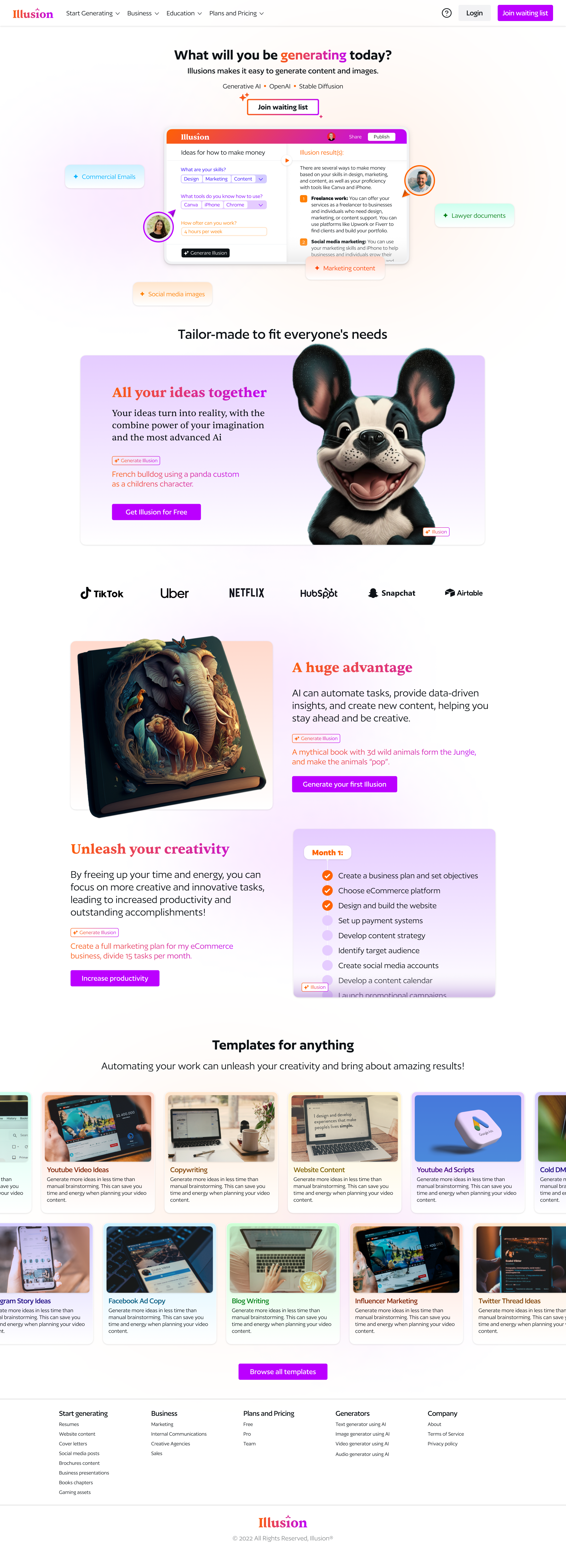 Illusion - Generative AI Builder adobexd ai animation app artifical inteligence artificial artificial intelligence code css design generate image generated ai generative graphic design illusion illustration inteligence midjourney ui ux