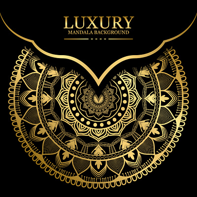 Luxury Golden Mandala Vector Illustration Background architecture round