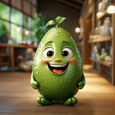Cute avocado 3D illustration 3d branding design graphic design illustration