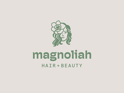 Magnoliah Hair Brand beauty brand brand design branding graphic design hair salon haircare illustration logo salon typography