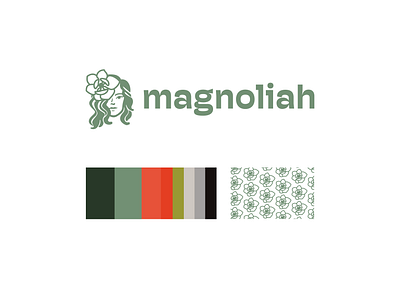 Brand Card: Magnoliah brand brand colors branding color guide color wheel colors graphic design guide hair salon logo primary salon