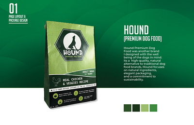 Hound-Premium Dog Food branding graphic design illustrator indesign logo package design