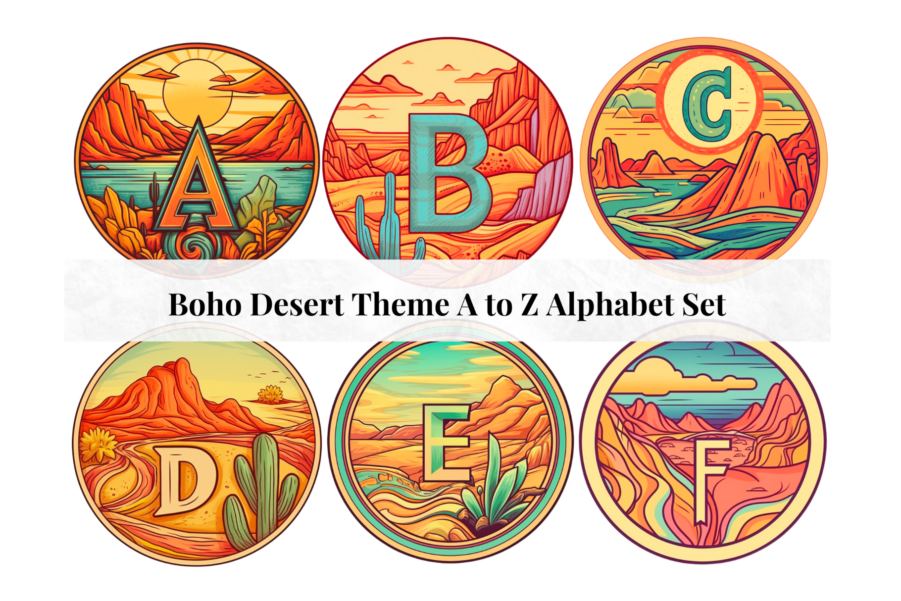 Fall Boho Themed Alphabet Letter Beads, Round Letter Beads, Boho-Chic