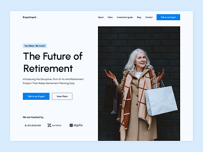 Retirement Solutions Hero Section design ui ux web design