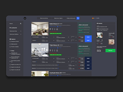 Booking engine app design - Dark mode app design figma ui ux