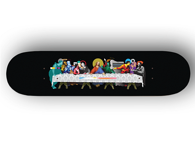 The Last Supper Skateboard graphic design renaissance skate skateboard