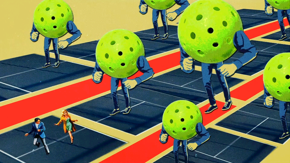 Yahoo! - "Pickleball is America's fastest-growing sport." animation collage design gif motion retro vintage