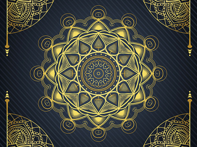 Luxury Golden Mandala Vector Illustration BackgroundHeading allah orient