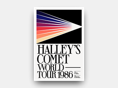 Halley World Tour 1986 colors comet design futurism gallaxy geometric gianmarco magnani halley halley comet halleys comet illustration minimalist modern poster retro sci fi scifi space typography universe