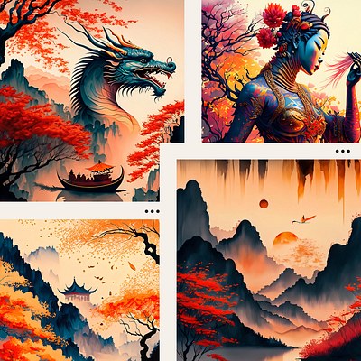 Chinese Ink Style Theme Wallpaper design digital art graphic design illustration mobile phone wallpaper phone wallpaper