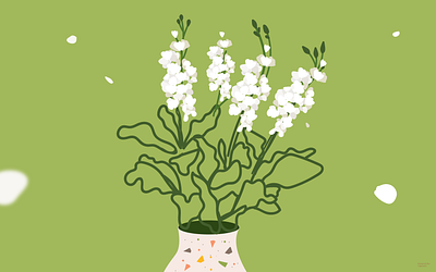 Wind Flower branding dailyillustration design drawing flat illustration flower illustration illustrator ilustrasi vase vector
