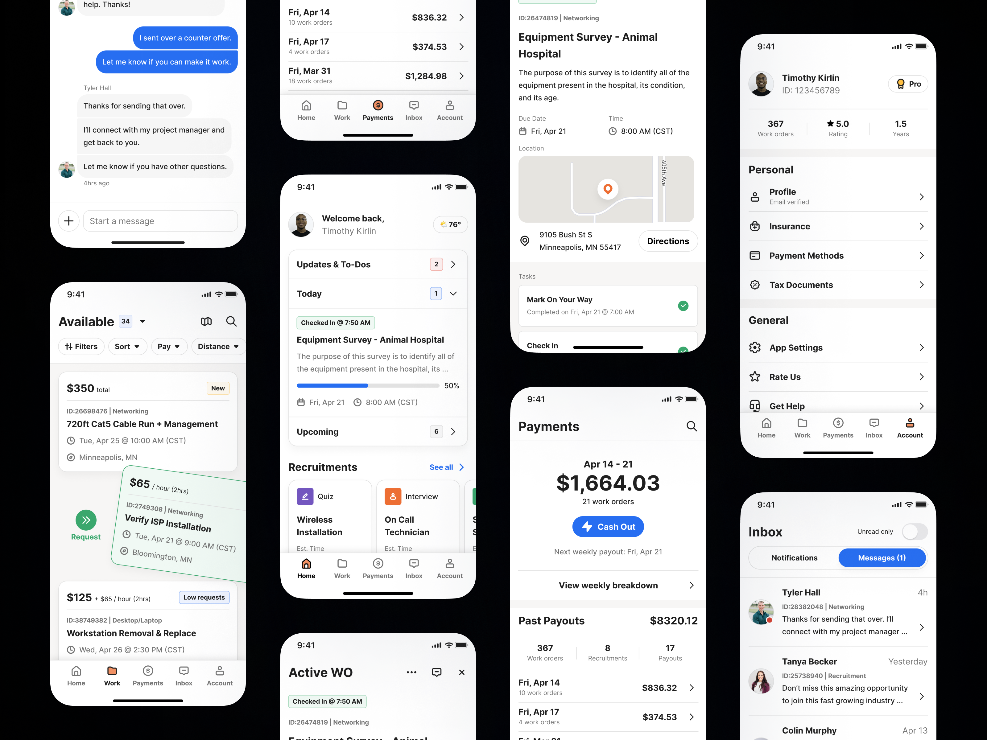 Gig Economy App app design gig economy management mobile mobile app design payment schedule ui uiux ux work order