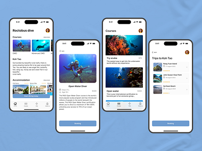 Diving App Design app design