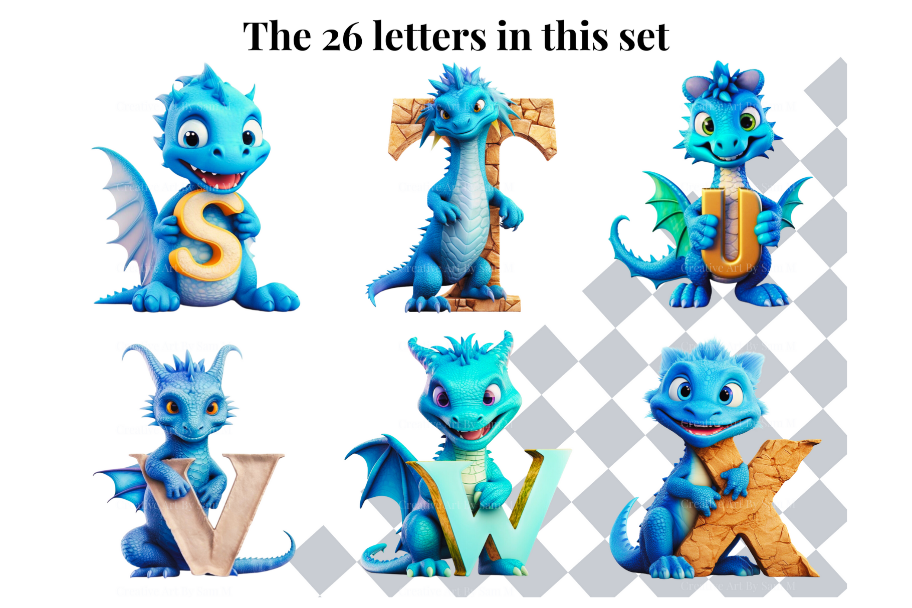 Set of 26 A to Z Alphabet Letters - Blue Dragon Theme by Samantha-Anne  Meyer on Dribbble