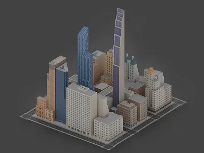 Isometric Skyscraper NYC 3d building buildings cityscape isometric landmark lowpoly skyscraper street
