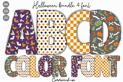 Halloween Color font OTF ghost halloween doodle alphabet halloween font halloween svg bundle pumpkin spooky