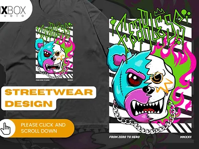 Streetwear Design for T-Shirt and Clothing - Fearless cartoon character clothing fashion design graphic design illustration streetwear design